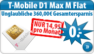 T-Mobile Max M Handy Flatrate nur 14,95 Euro Grundgebühr